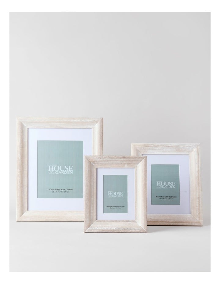 White Wash Timber Photo Frame 13x18cm in White