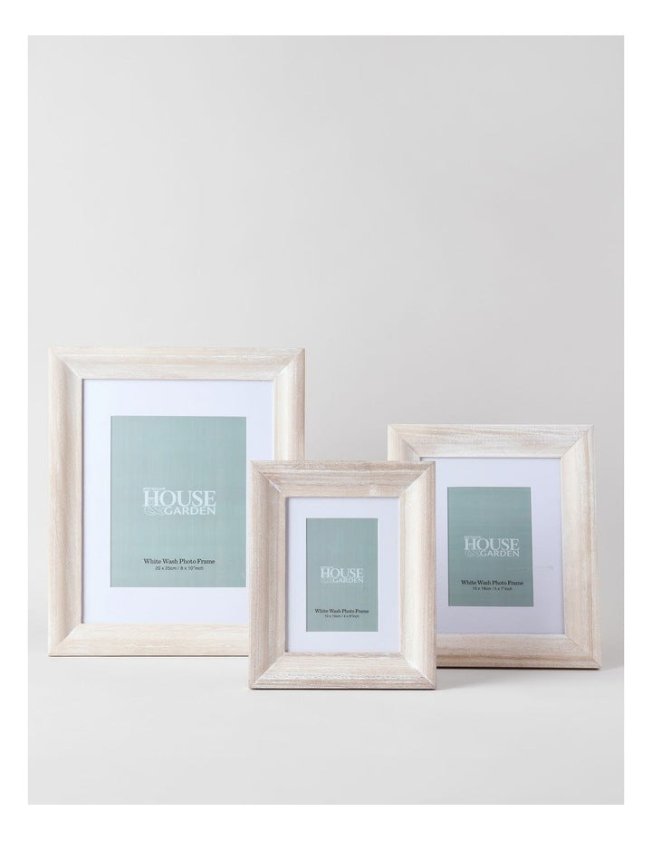White Wash Timber Photo Frame 20x25cm in White