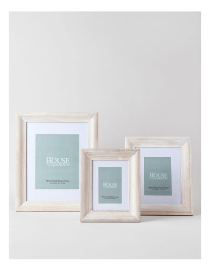 White Wash Timber Photo Frame 20x25cm in White