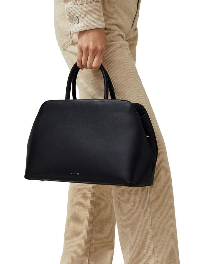 Liverpool Street Icon Medium Ziptop Grab Bag in Black