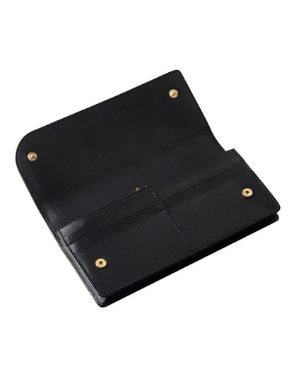Large Pockets Bifold Matinee Purse in Black