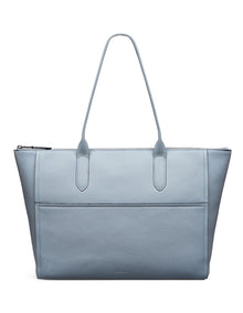 Oak Street Medium Ziptop Tote Bag in Smoke Blue