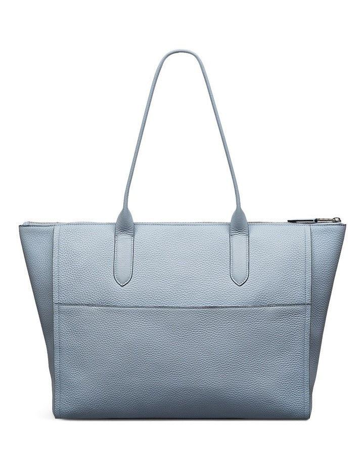 Oak Street Medium Ziptop Tote Bag in Smoke Blue
