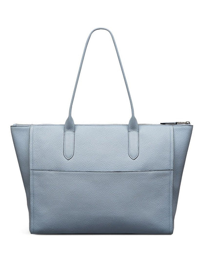 Oak Street Medium Ziptop Tote Bag in Smoke Blue