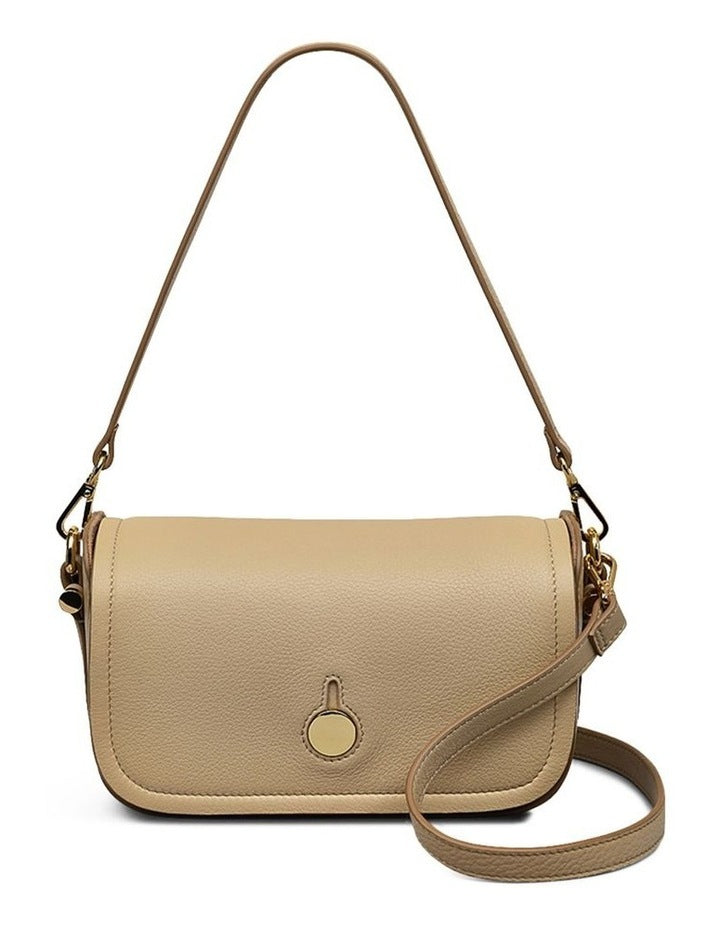 Bathurst Mews Small Flapover Crossbody Bag in Stone