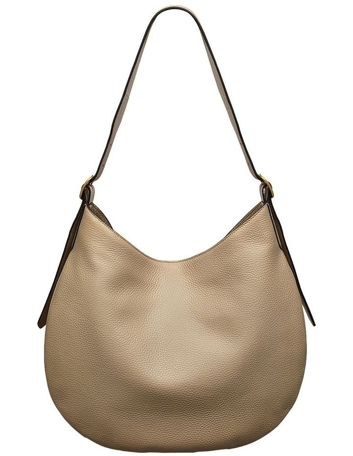 Kensington Place Suede Large Open Top Shoulder Bag in Stone