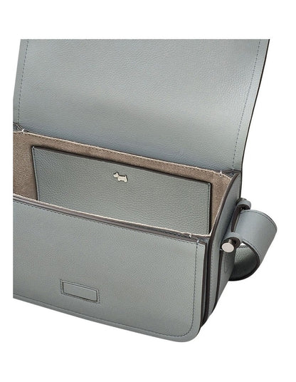 Bathurst Mews Suede Medium Flapover Crossbody Bag in Grey