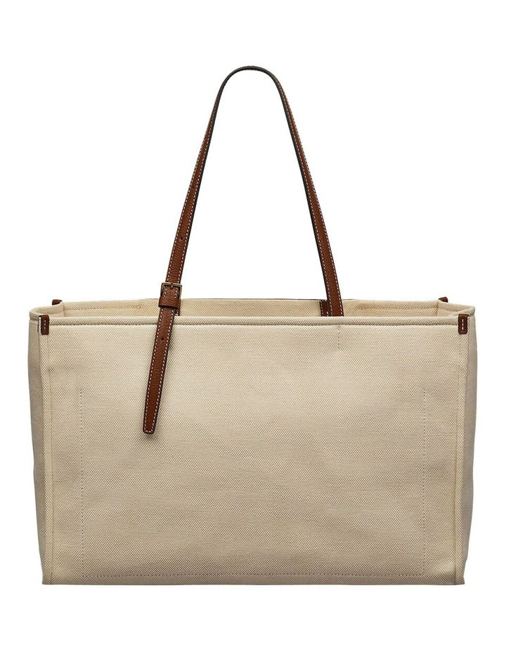 The Burlington Canvas Large Open Top Tote in Beige