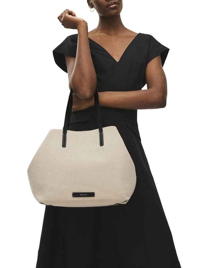 Dukes Place Large Open Top Tote in Beige