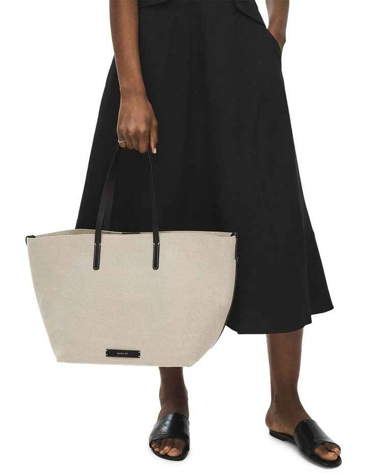 Dukes Place Large Open Top Tote in Beige