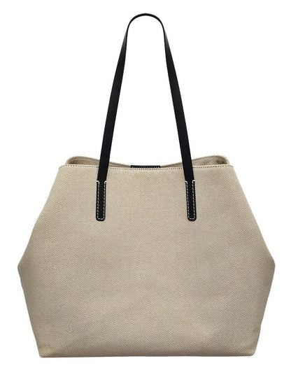 Dukes Place Large Open Top Tote in Beige