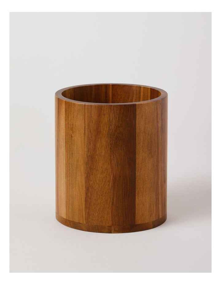 Acacia Wood Utensil Holder in Natural