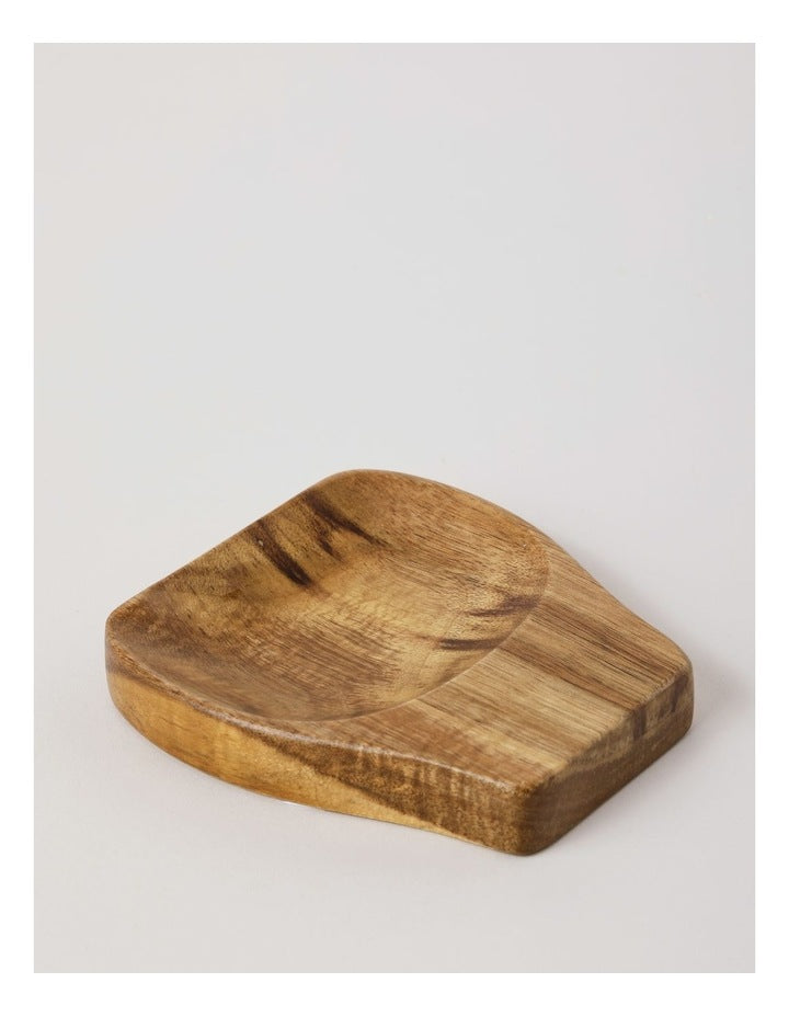 Acacia Wood Spoon Rest in Brown