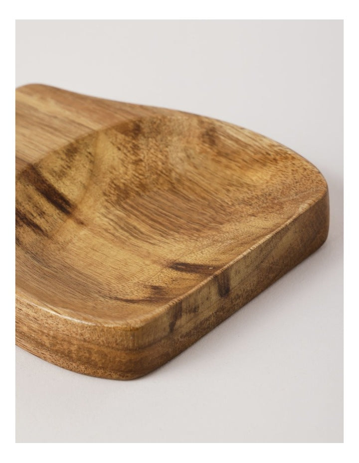 Acacia Wood Spoon Rest in Brown