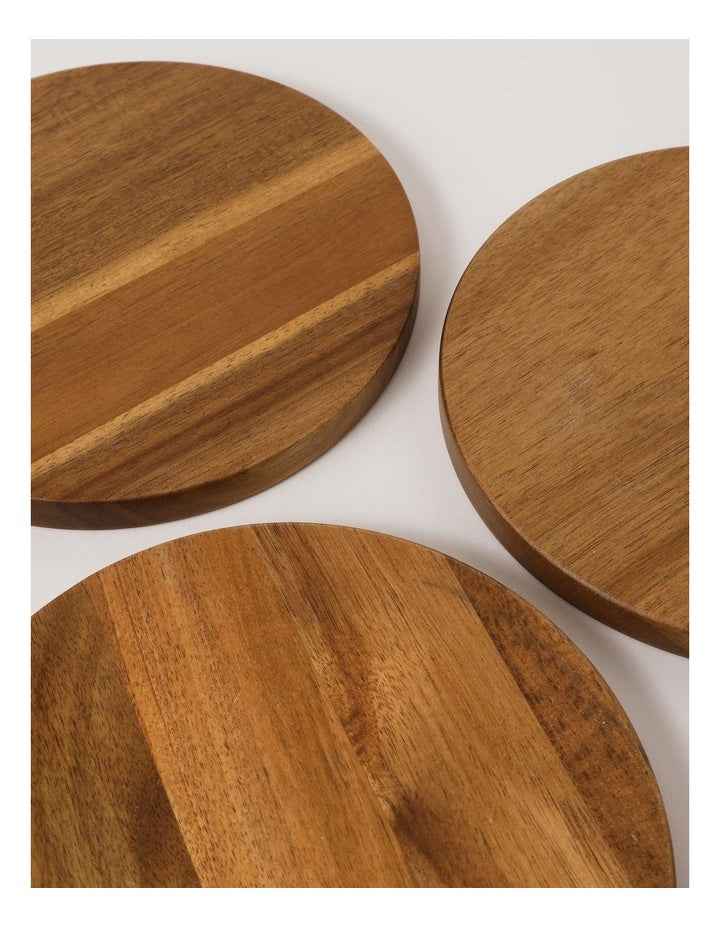 Wood Trivet Set of Three in Natural