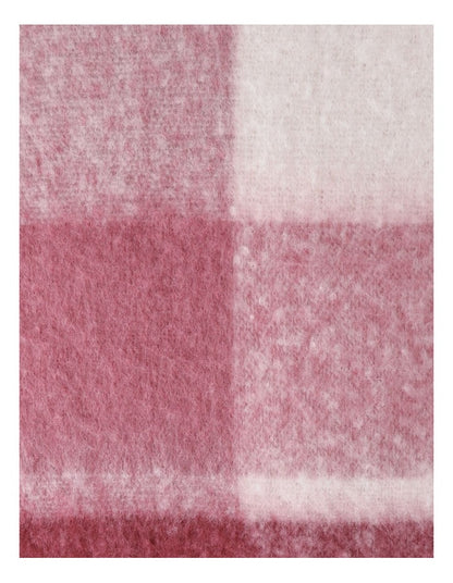 Faux Mohair Check Cushion in Berry