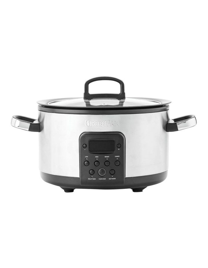 Bistro Slow Cooker Stainless Steel PFAS-free ceramic non-stick