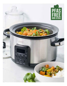 Bistro Slow Cooker Stainless Steel PFAS-free ceramic non-stick