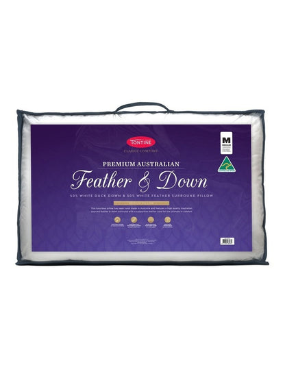 50/50 Australian Feather and Down Surround Pillow in White