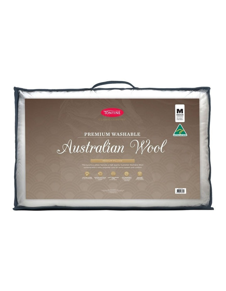 Australian Washable Wool Surround Pillow in White