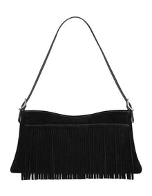 Fringe Shoulder Bag in Black