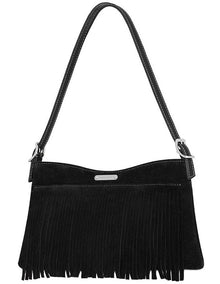 Fringe Shoulder Bag in Black