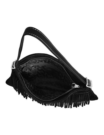 Fringe Shoulder Bag in Black