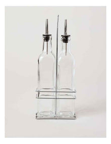 Oil & Vinegar Glass Set With Stand in Clear