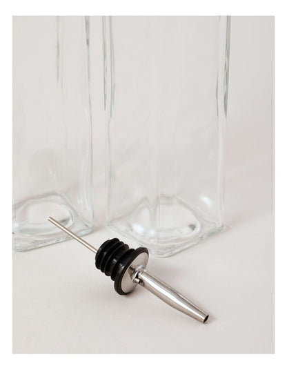 Oil & Vinegar Glass Set With Stand in Clear
