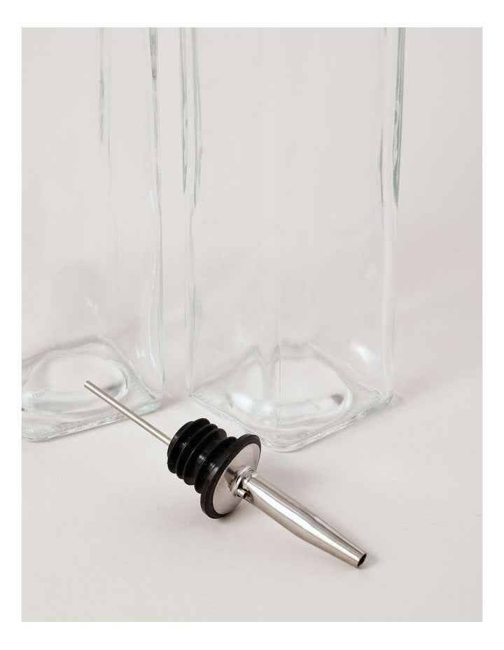 Oil & Vinegar Glass Set With Stand in Clear