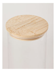Round Glass Jar with Bamboo Lid 2.85L in Clear