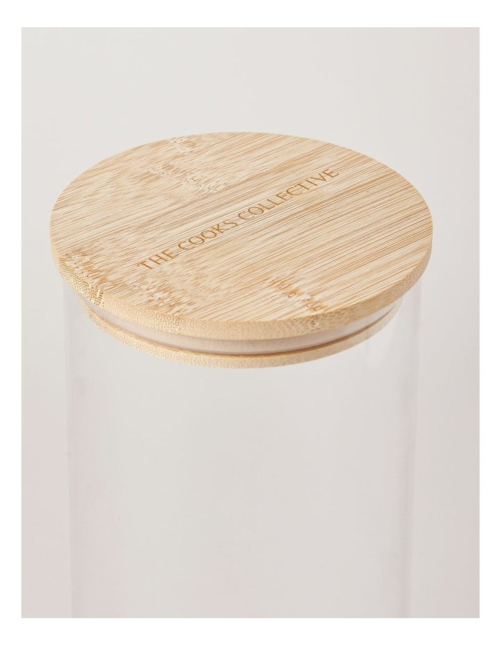 Round Glass Jar with Bamboo Lid 2.85L in Clear