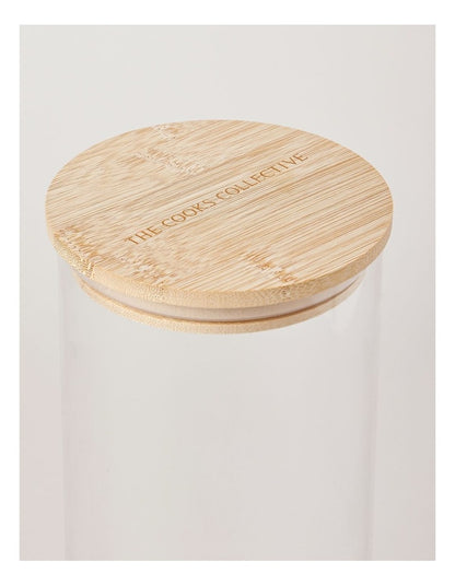 Round Glass Jar with Bamboo Lid 2.85L in Clear