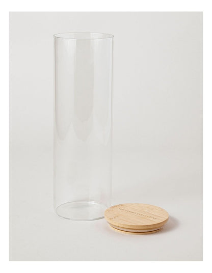 Round Glass Jar with Bamboo Lid 2.85L in Clear