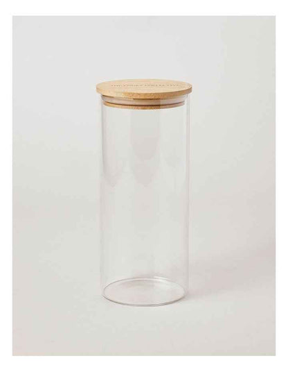 Round Glass Jar with Bamboo Lid 2.15L in Clear