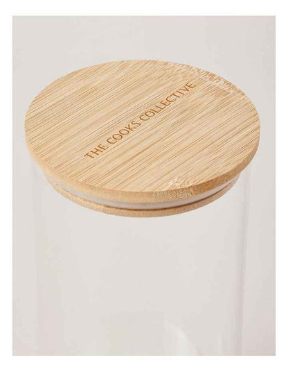 Round Glass Jar with Bamboo Lid 2.15L in Clear