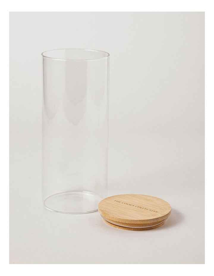 Round Glass Jar with Bamboo Lid 2.15L in Clear