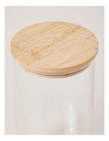 Round Glass Jar with Bamboo Lid 1.68L in Clear