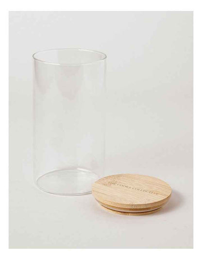 Round Glass Jar with Bamboo Lid 1.68L in Clear