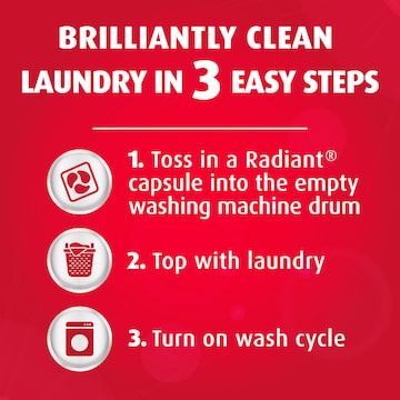 Radiant Active Clean Liquid Laundry Capsules Detergent Washing 28 pack