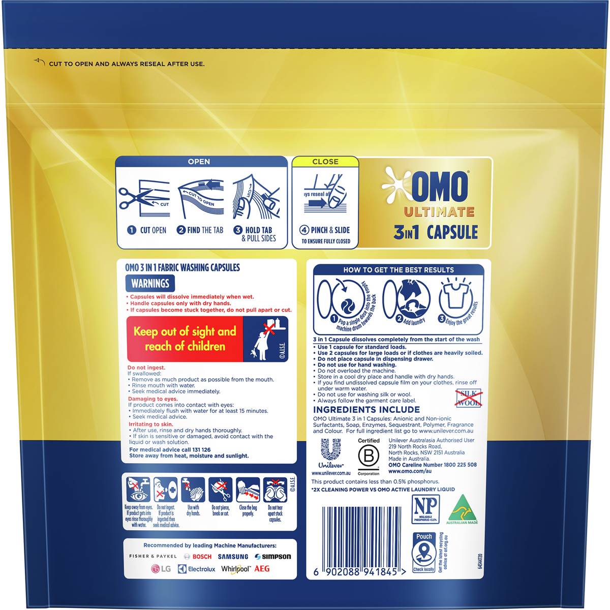 OMO Ultimate Laundry Capsules 3 in 1 28 pack