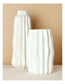 Ballina Ceramic Vase 30cm in White