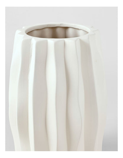 Ballina Ceramic Vase 30cm in White