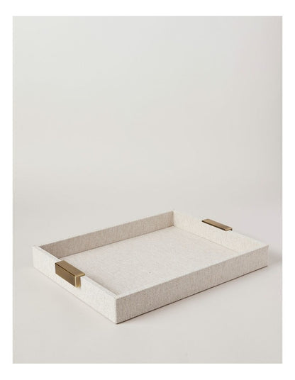 Pacific Linen Look Tray 40cm in Beige