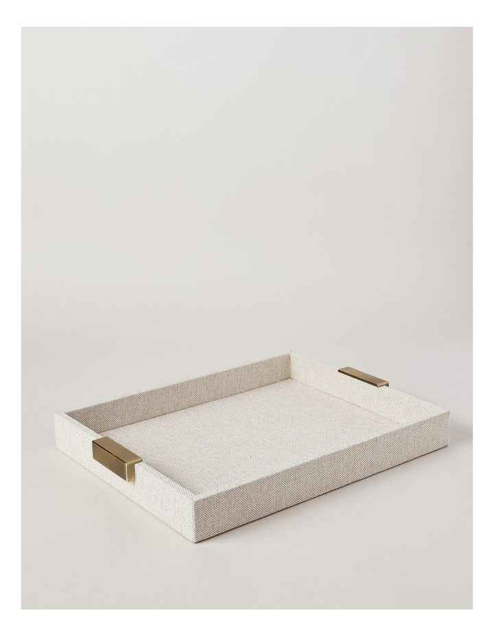 Pacific Linen Look Tray 40cm in Beige