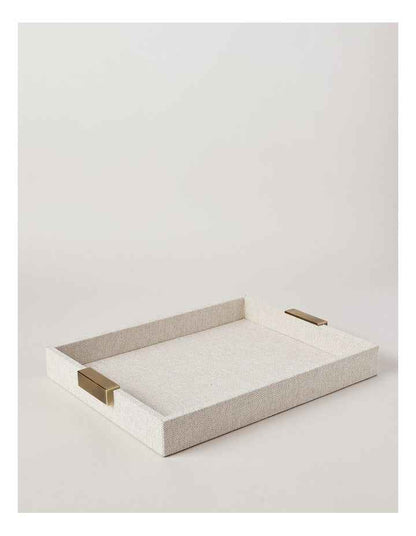 Pacific Linen Look Tray 40cm in Beige