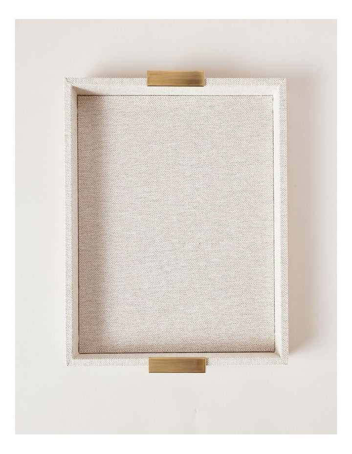 Pacific Linen Look Tray 40cm in Beige