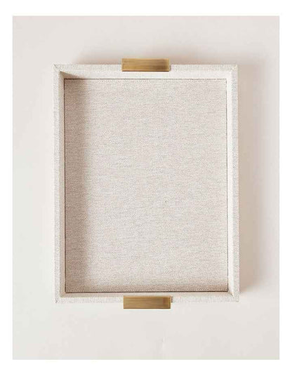 Pacific Linen Look Tray 40cm in Beige