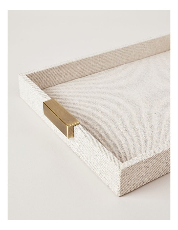 Pacific Linen Look Tray 40cm in Beige