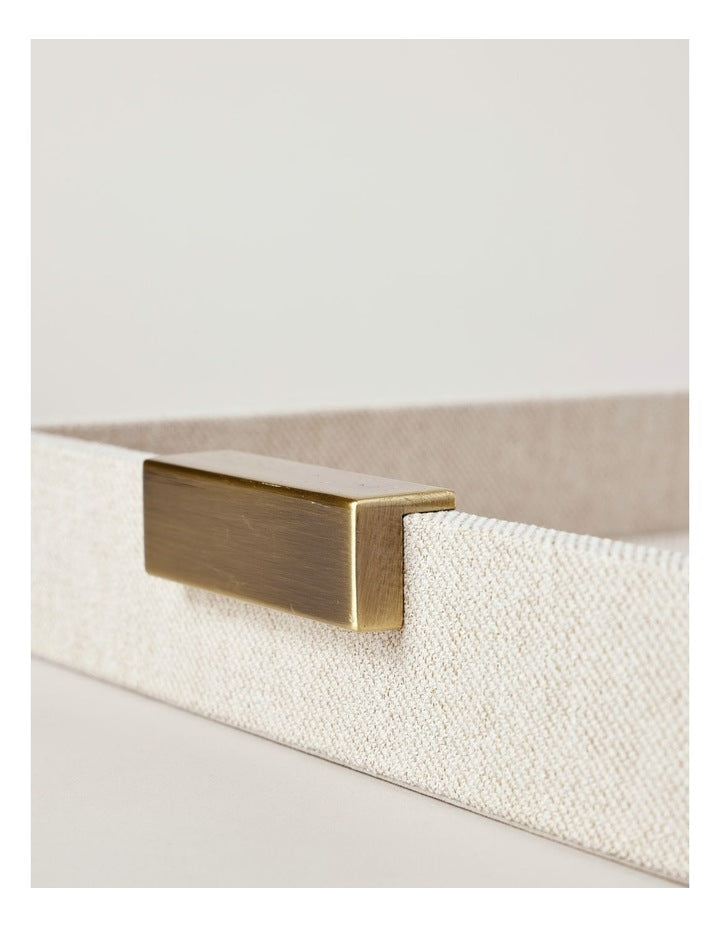 Pacific Linen Look Tray 40cm in Beige